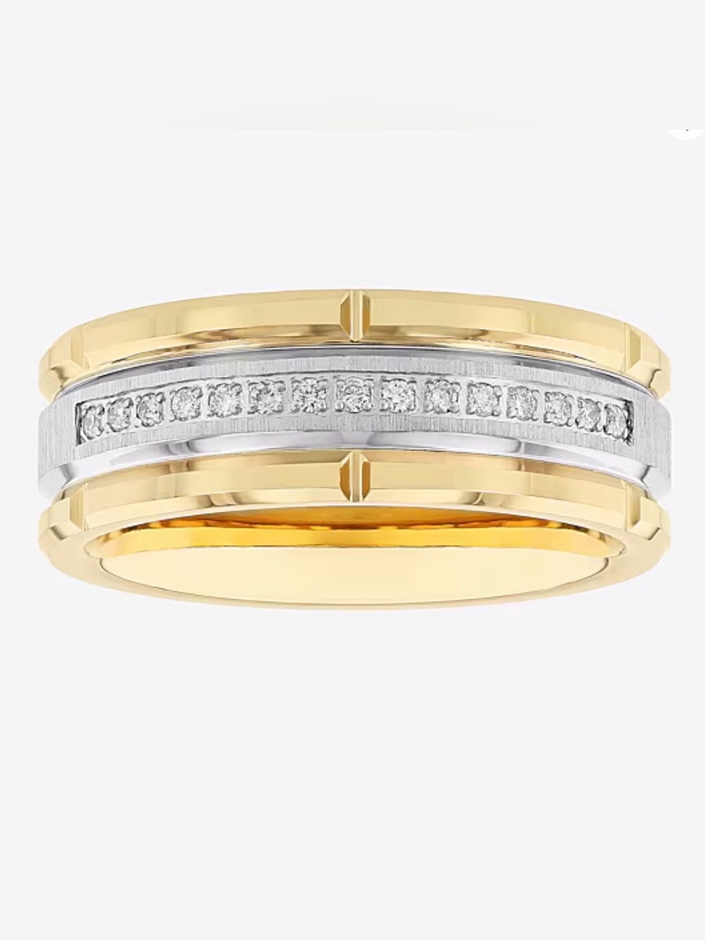 Men’s 8MM 1/8 CT. T.W. Natural White Diamond Tungsten Wedding Band